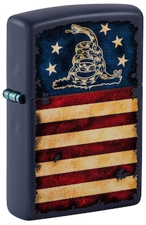 Foto 1 | Mechero De Bolsillo Zippo Don't Tread On Me Con La Bandera De Ee. Uu., Color Azul Marino Mate - Venta Internacional.
