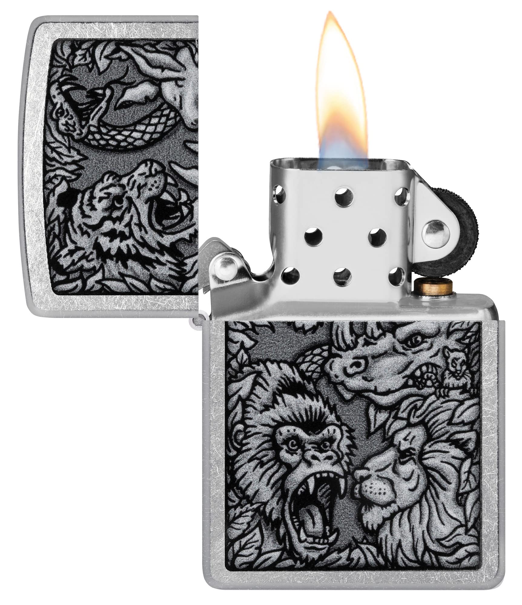 Foto 4 pulgar | Mechero De Bolsillo Zippo Jungle Design Street Chrome - Venta Internacional.