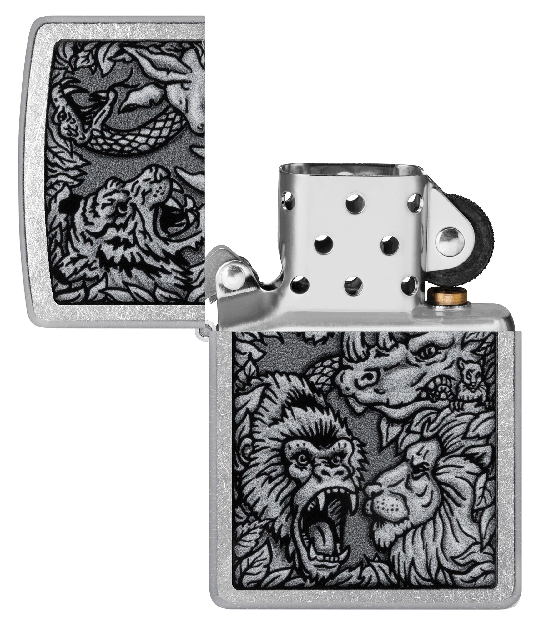 Foto 5 pulgar | Mechero De Bolsillo Zippo Jungle Design Street Chrome - Venta Internacional.