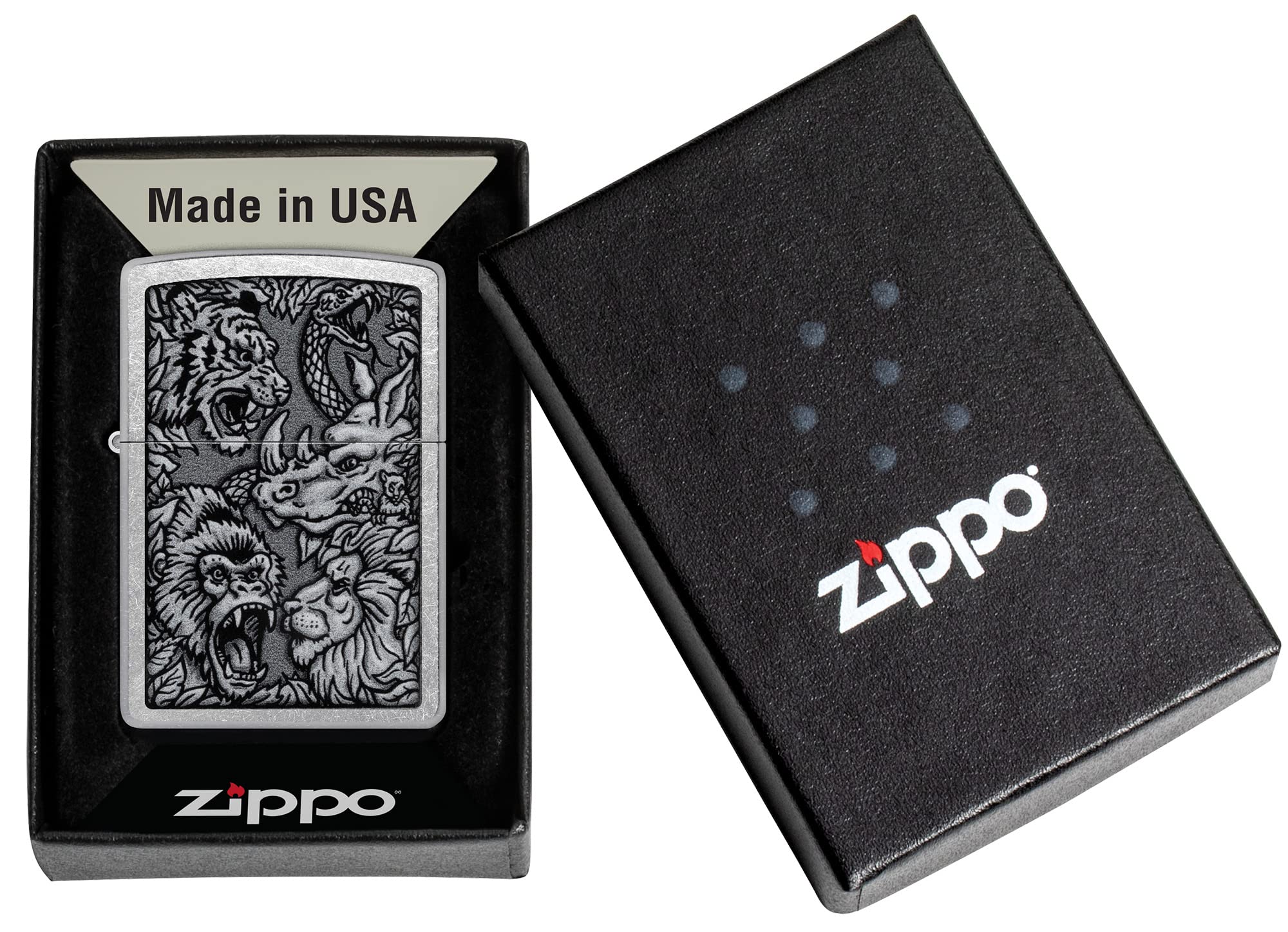 Foto 7 pulgar | Mechero De Bolsillo Zippo Jungle Design Street Chrome - Venta Internacional.