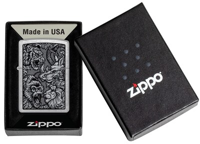 Foto 6 | Mechero De Bolsillo Zippo Jungle Design Street Chrome - Venta Internacional.
