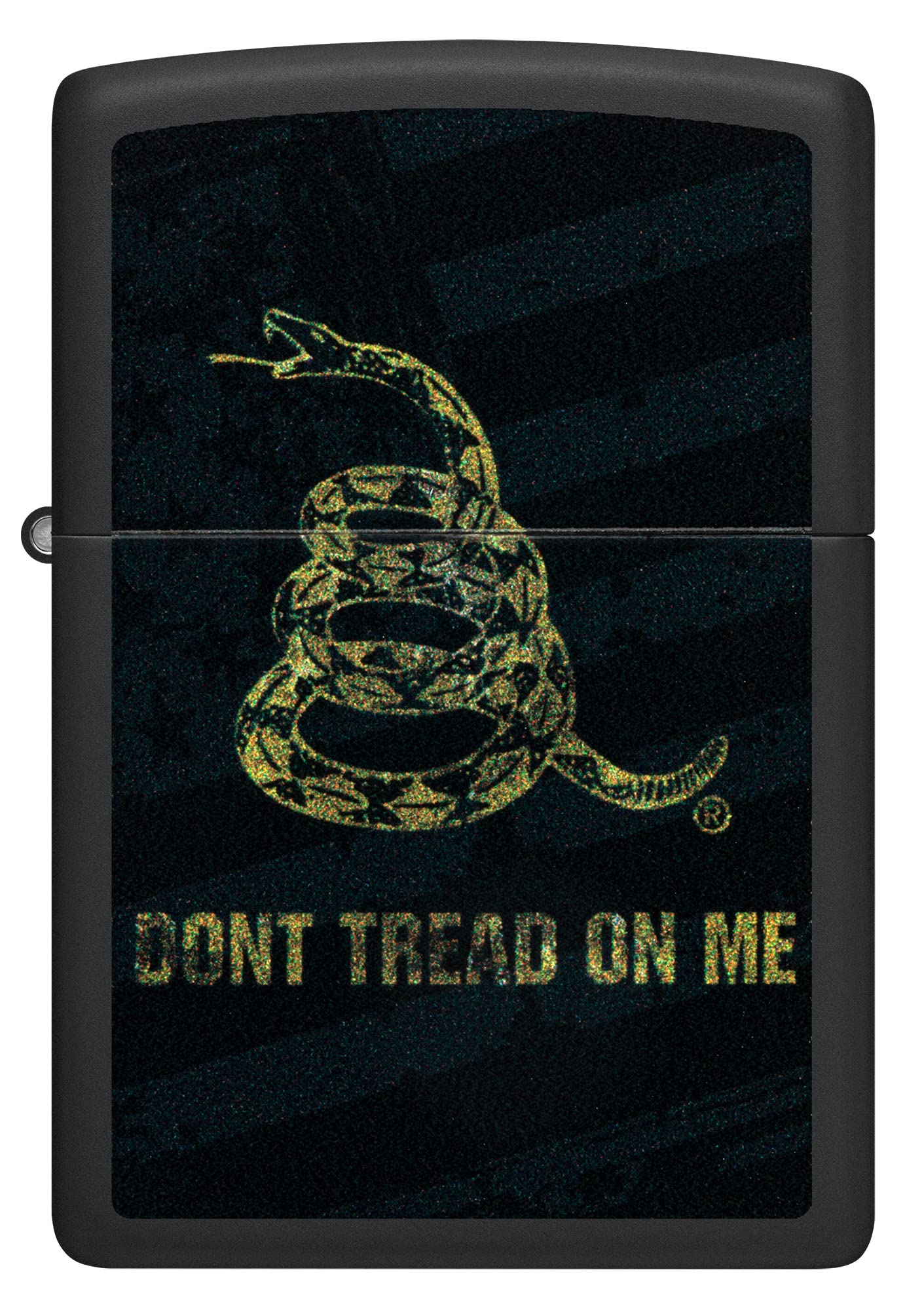 Foto 3 pulgar | Mechero De Bolsillo Zippo Don't Tread On Me Con Diseño De Serpiente Y Bandera, Color Negro - Venta Internacional.