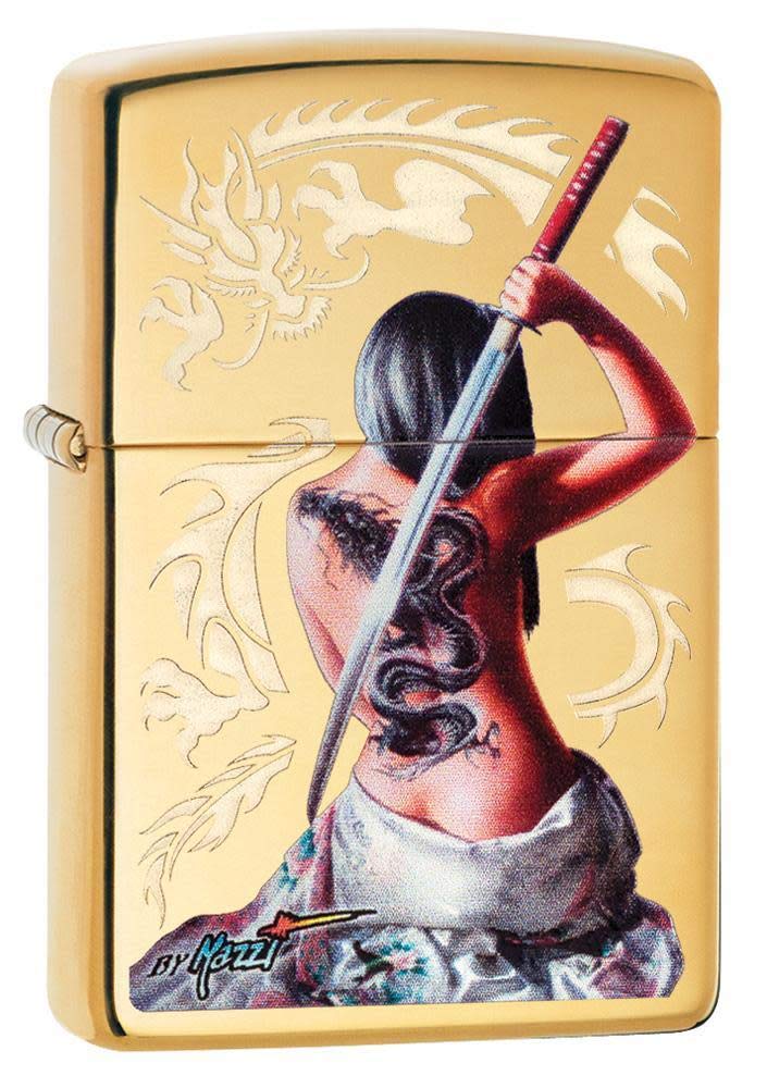 Mechero De Bolsillo Zippo Mazzi Dragon Girl A Prueba De Viento - Venta Internacional.