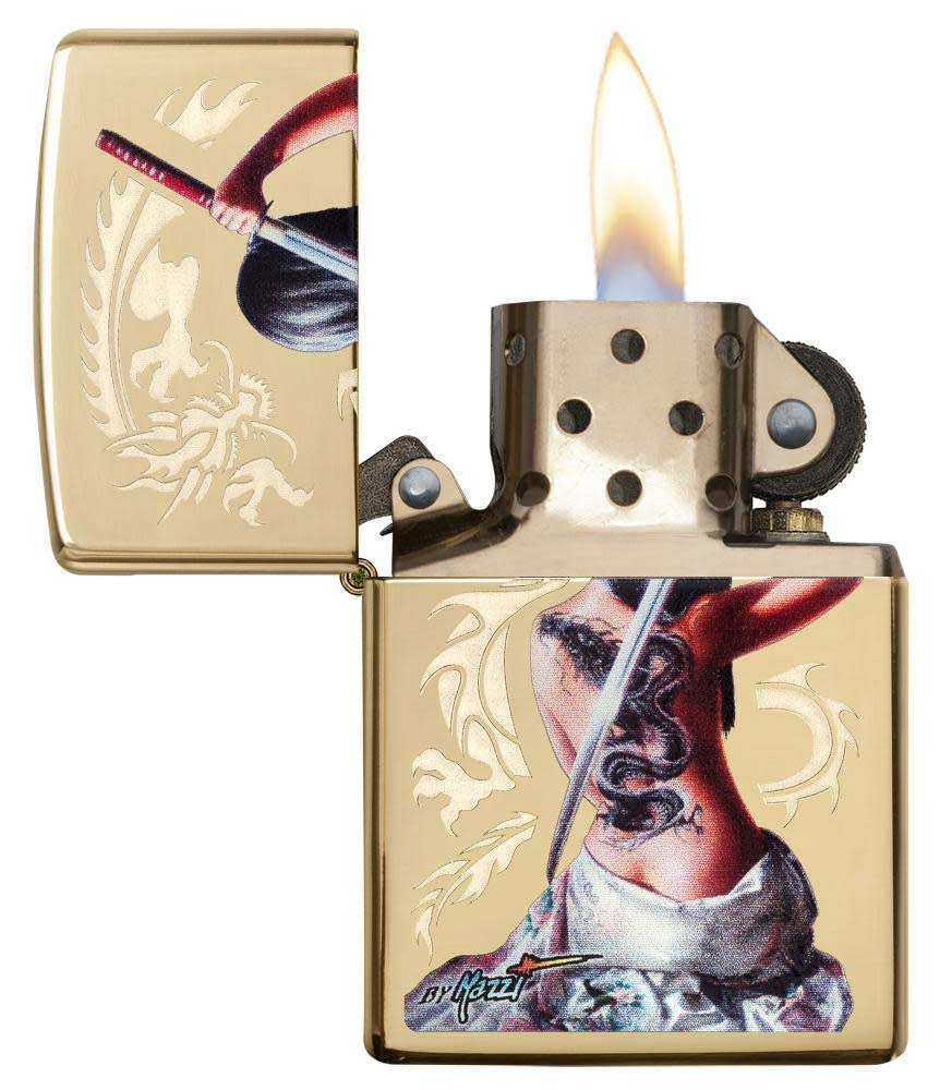 Foto 4 pulgar | Mechero De Bolsillo Zippo Mazzi Dragon Girl A Prueba De Viento - Venta Internacional.