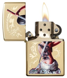 Foto 3 | Mechero De Bolsillo Zippo Mazzi Dragon Girl A Prueba De Viento - Venta Internacional.