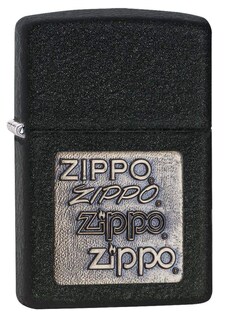 Foto 1 | Encendedor De Bolsillo Zippo Con Emblema De Latón Negro Craquelado - Venta Internacional.