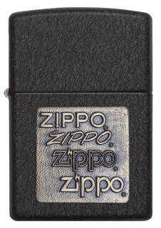 Foto 2 | Encendedor De Bolsillo Zippo Con Emblema De Latón Negro Craquelado - Venta Internacional.