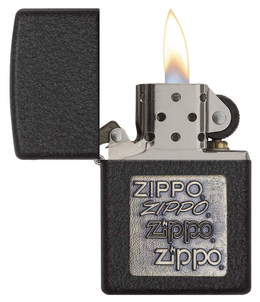 Foto 4 pulgar | Encendedor De Bolsillo Zippo Con Emblema De Latón Negro Craquelado - Venta Internacional.