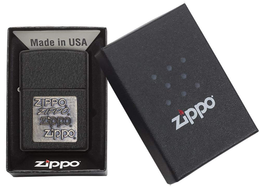 Foto 6 pulgar | Encendedor De Bolsillo Zippo Con Emblema De Latón Negro Craquelado - Venta Internacional.