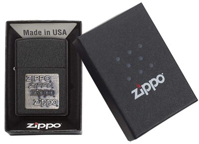 Foto 5 | Encendedor De Bolsillo Zippo Con Emblema De Latón Negro Craquelado - Venta Internacional.
