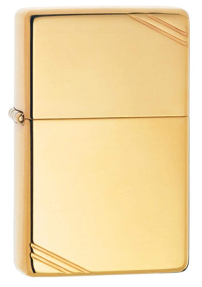 Mechero De Bolsillo Zippo Vintage De Latón Pulido Con Barras - Venta Internacional.