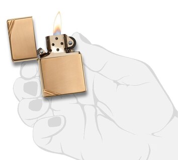 Foto 7 | Mechero De Bolsillo Zippo Vintage De Latón Pulido Con Barras - Venta Internacional.