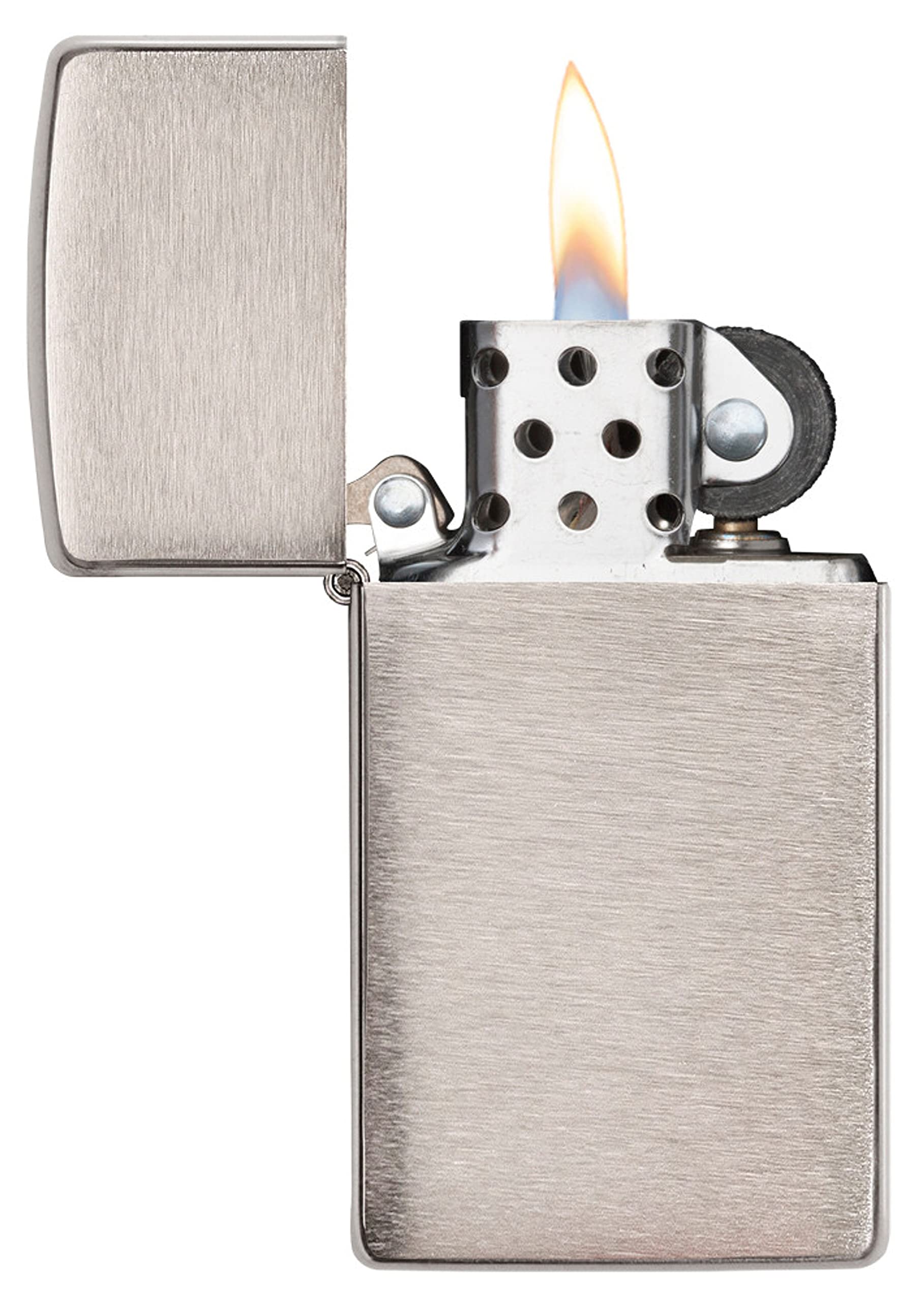 Foto 4 pulgar | Mechero De Bolsillo Zippo  Cromado Cepillado  Delgado  Genuino  Resistente Al Viento - Venta Internacional.