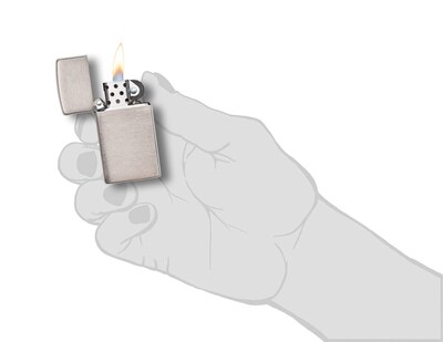 Foto 5 | Mechero De Bolsillo Zippo Cromado Cepillado Delgado Genuino Resistente Al Viento - Venta Internacional.