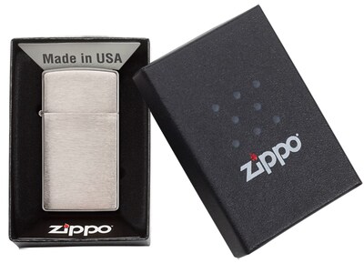 Foto 6 | Mechero De Bolsillo Zippo Cromado Cepillado Delgado Genuino Resistente Al Viento - Venta Internacional.