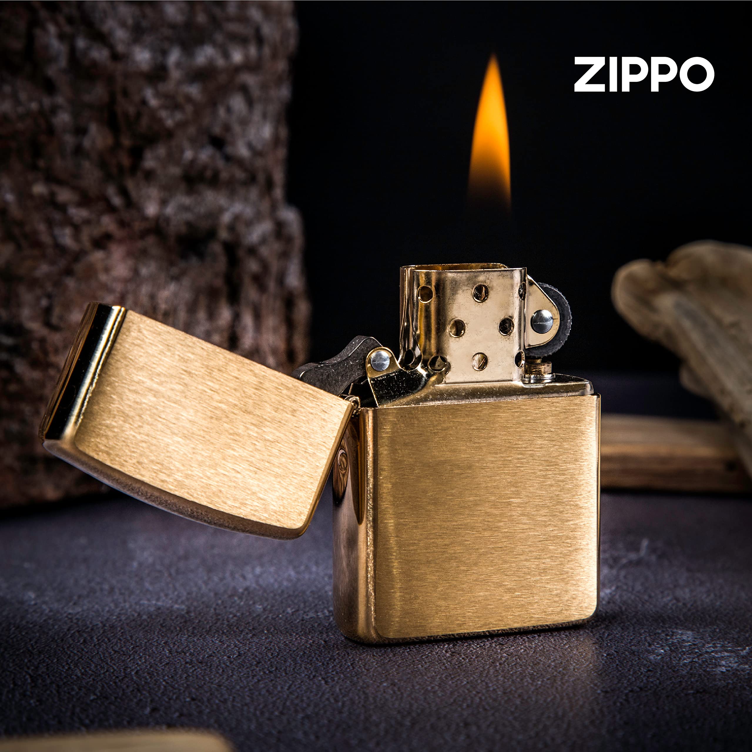 Foto 3 pulgar | Latón Macizo Zippo Más Ligero Con Acabado Cepillado - Venta Internacional.