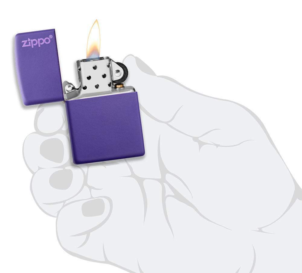 Foto 6 pulgar | Bolsillo Zippo Morado Mate Más Ligero A Prueba De Viento - Venta Internacional.