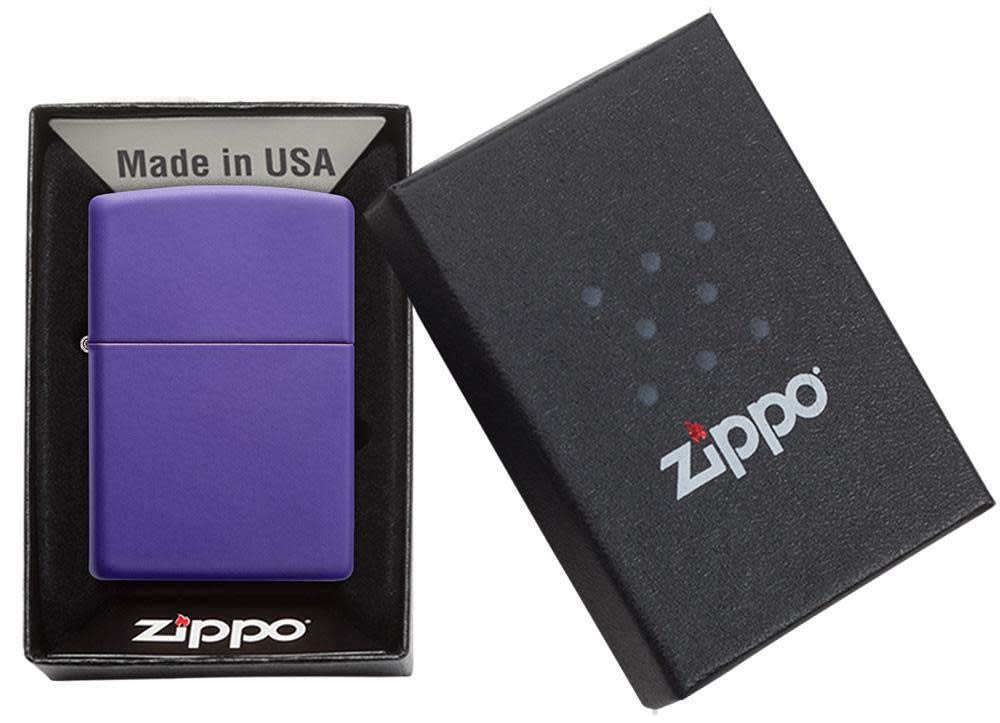 Foto 7 pulgar | Bolsillo Zippo Morado Mate Más Ligero A Prueba De Viento - Venta Internacional.