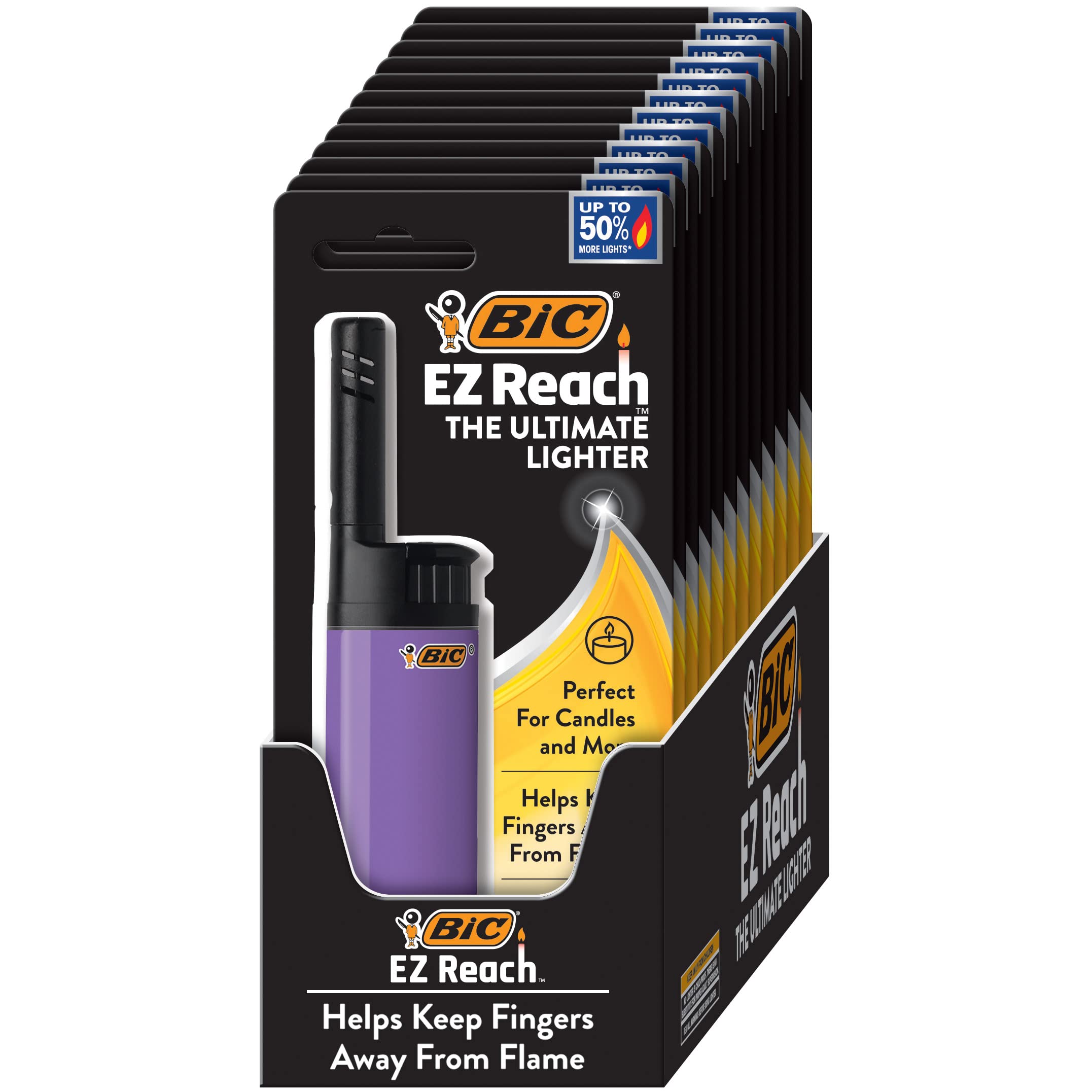 Foto 2 pulgar | Encendedor De Velas Bic Ez Reach Para Velas  Paquete De 12  Varios Diseños - Venta Internacional.