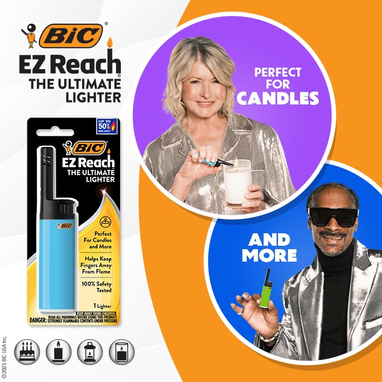 Foto 4 pulgar | Encendedor De Velas Bic Ez Reach Para Velas  Paquete De 12  Varios Diseños - Venta Internacional.