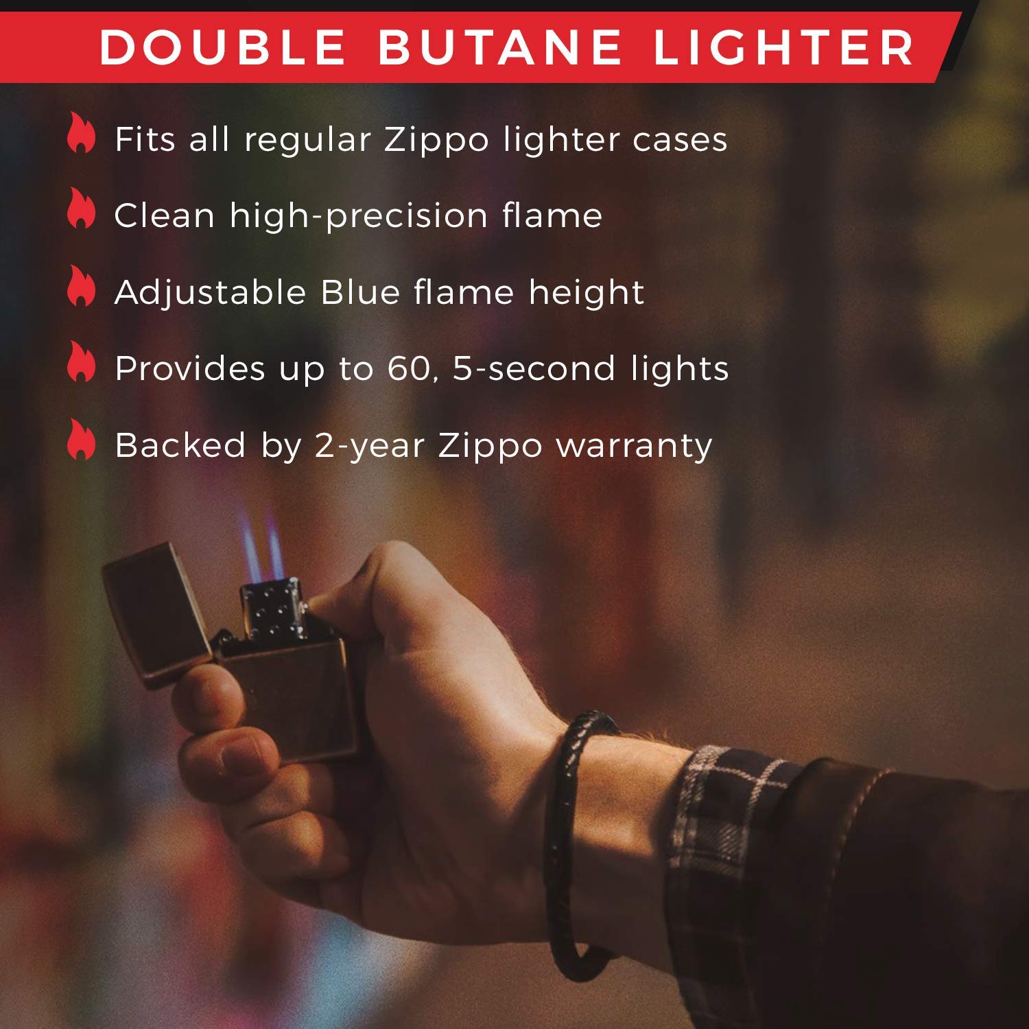 Foto 2 | Encendedor De Linterna Zippo Con Llama Ajustable Para Cigarros - Venta Internacional.