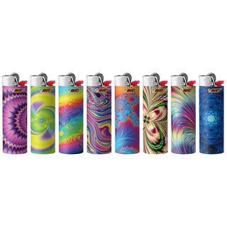 Foto 2 | Juego De 8 Encendedores De Bolsillo Maxi Psicodélicos De Edición Especial Bic - Venta Internacional.