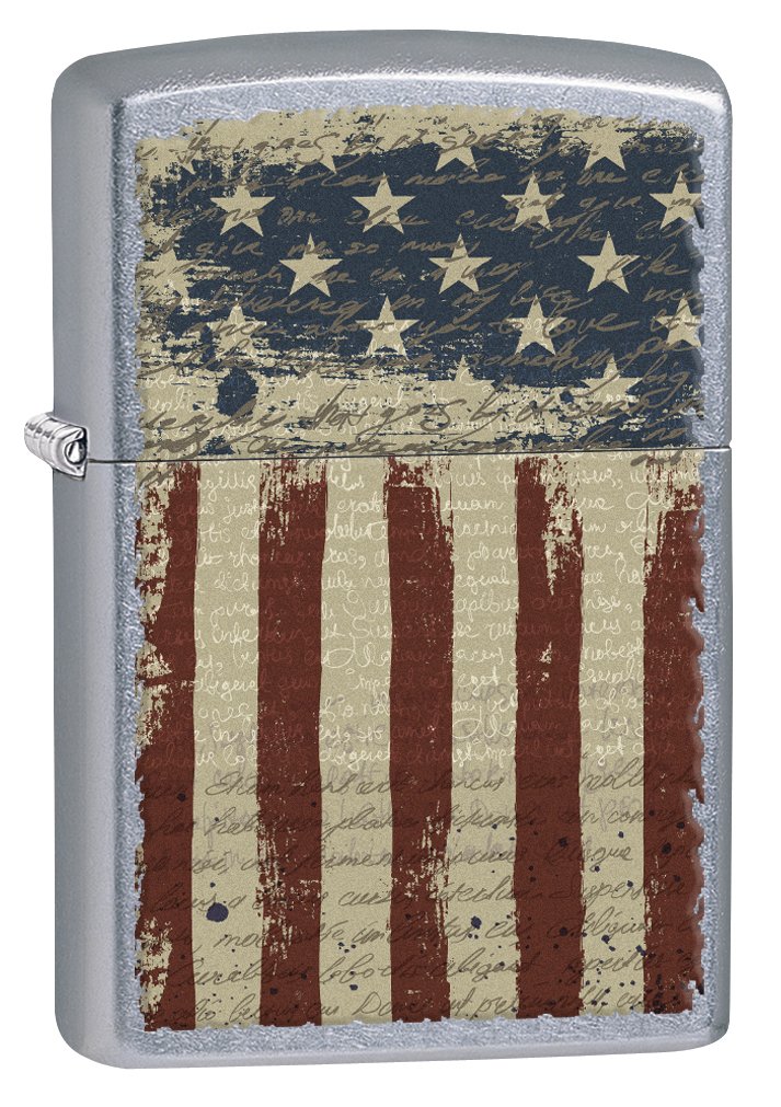 Foto 2 pulgar | Mechero Zippo Aged American Flag Street Chrome 77091 - Venta Internacional.