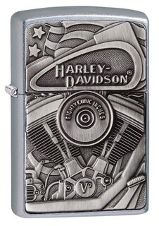 Foto 1 | Emblema De Bandera Zippo Harley-davidson Motor Más Ligero Cromado - Venta Internacional.