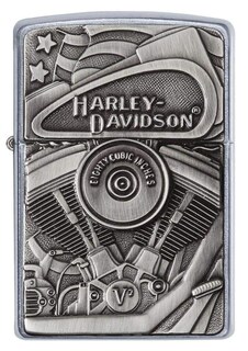 Foto 2 | Emblema De Bandera Zippo Harley-davidson Motor Más Ligero Cromado - Venta Internacional.