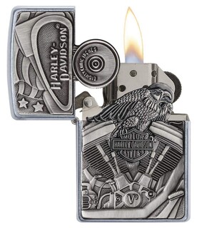 Foto 3 | Emblema De Bandera Zippo Harley-davidson Motor Más Ligero Cromado - Venta Internacional.