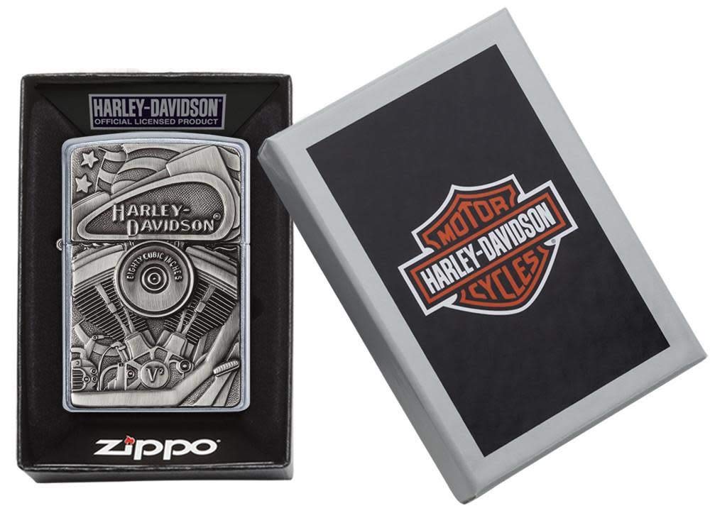 Foto 6 pulgar | Emblema De Bandera Zippo Harley-davidson Motor  Más Ligero  Cromado - Venta Internacional.