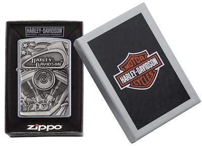 Foto 5 | Emblema De Bandera Zippo Harley-davidson Motor Más Ligero Cromado - Venta Internacional.