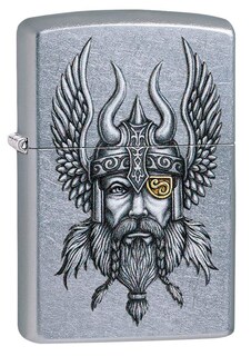 Foto 1 | Mechero De Bolsillo Zippo Viking Warrior Design Street Chrome - Venta Internacional.