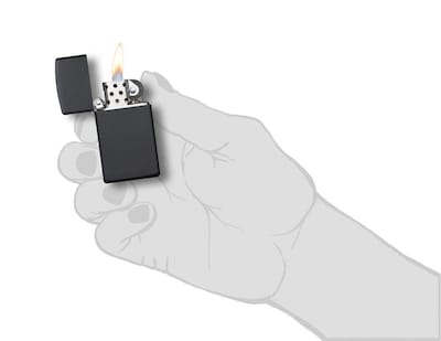 Foto 5 | Mechero De Bolsillo Zippo Slim Negro Mate Resistente Al Viento - Venta Internacional.