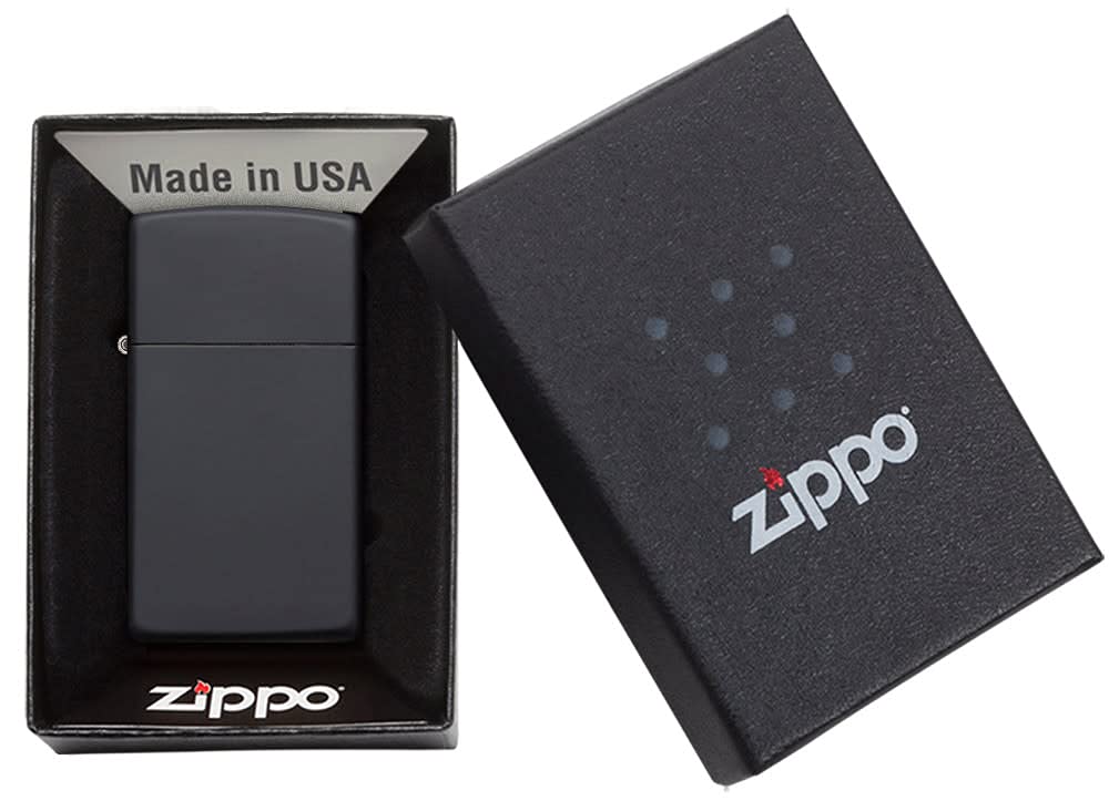 Foto 7 pulgar | Mechero De Bolsillo Zippo Slim Negro Mate Resistente Al Viento - Venta Internacional.