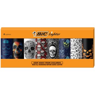 Foto 1 | Pocket Lighters Bic Special Edition Skulls Series Juego De 8 - Venta Internacional.