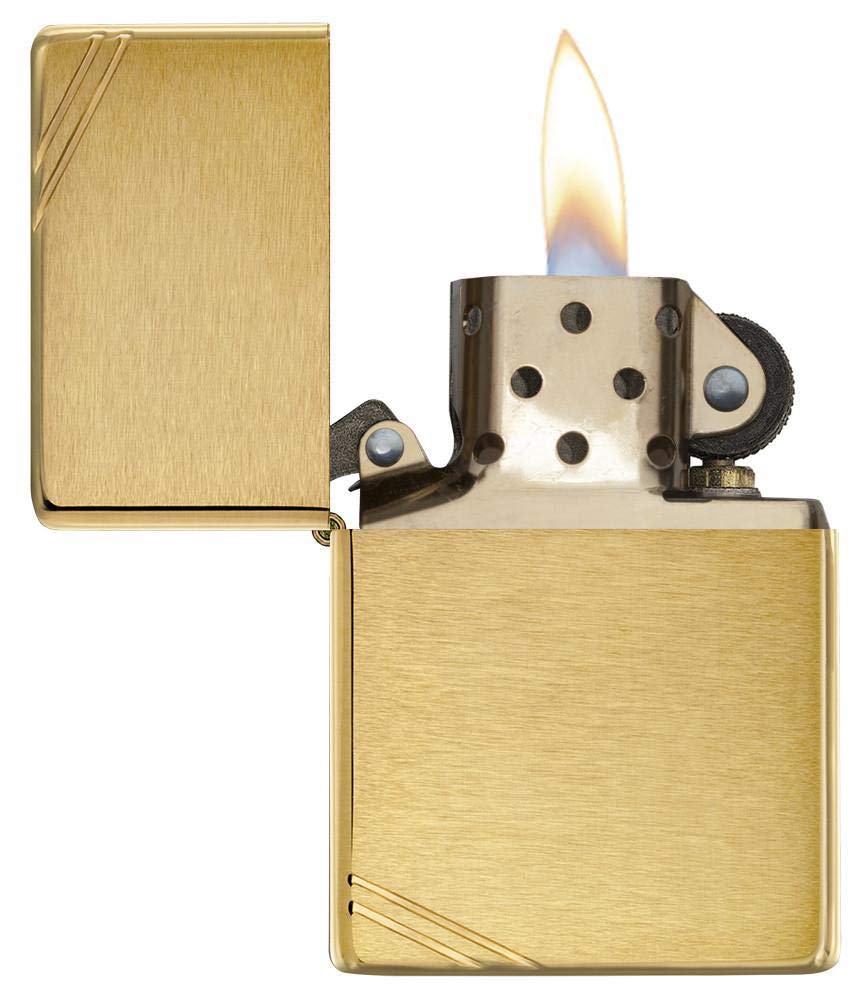 Foto 4 pulgar | Mechero De Bolsillo Zippo Vintage De Latón Cepillado Con Barras - Venta Internacional.