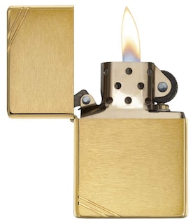 Foto 3 | Mechero De Bolsillo Zippo Vintage De Latón Cepillado Con Barras - Venta Internacional.