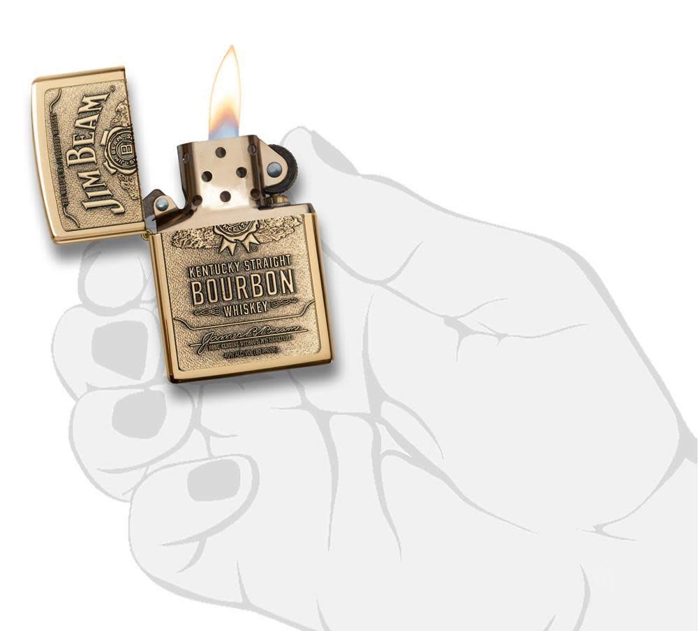 Foto 5 pulgar | Encendedor De Bolsillo Zippo Jim Beam Bourbon Con Emblema De Latón - Venta Internacional.