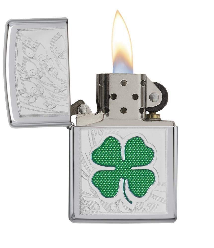 Foto 5 pulgar | Mechero De Bolsillo Zippo Clover Design  Cromado Muy Pulido - Venta Internacional.