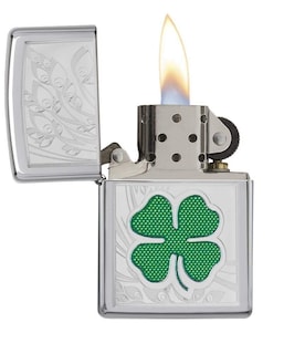 Foto 4 | Mechero De Bolsillo Zippo Clover Design Cromado Muy Pulido - Venta Internacional.