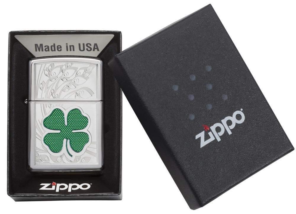 Foto 6 | Mechero De Bolsillo Zippo Clover Design  Cromado Muy Pulido - Venta Internacional.