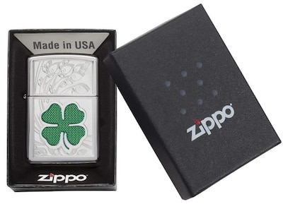 Foto 6 | Mechero De Bolsillo Zippo Clover Design Cromado Muy Pulido - Venta Internacional.