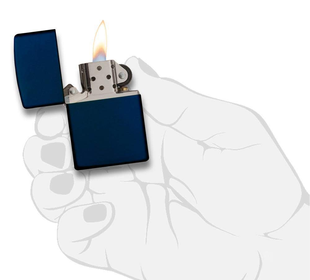 Foto 6 pulgar | Mechero De Bolsillo Zippo Classic Azul Marino Mate Resistente Al Viento - Venta Internacional.