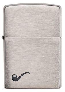 Foto 2 | Pipe Zippo Más Ligero Cromado Cepillado Negro Unisex Adulto - Venta Internacional.