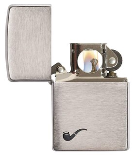 Foto 3 | Pipe Zippo Más Ligero Cromado Cepillado Negro Unisex Adulto - Venta Internacional.