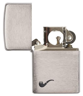 Foto 4 | Pipe Zippo Más Ligero Cromado Cepillado Negro Unisex Adulto - Venta Internacional.