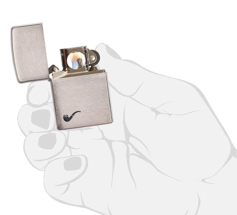 Foto 6 pulgar | Pipe Zippo Más Ligero  Cromado Cepillado  Negro  Unisex  Adulto - Venta Internacional.