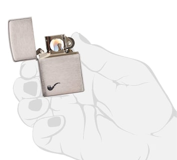 Foto 5 | Pipe Zippo Más Ligero Cromado Cepillado Negro Unisex Adulto - Venta Internacional.