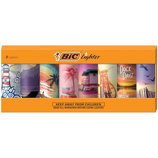 Foto 1 | Paquete De 8 Unidades Más Ligeras Bic Maxi Pocket Edición Especial Vacation - Venta Internacional.